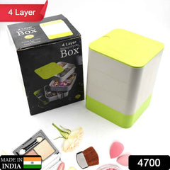 Close-up of the 360-degree Rotating Jewelry Box, showcasing its four spacious layers.