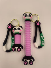Panda stretchable neck keychain
