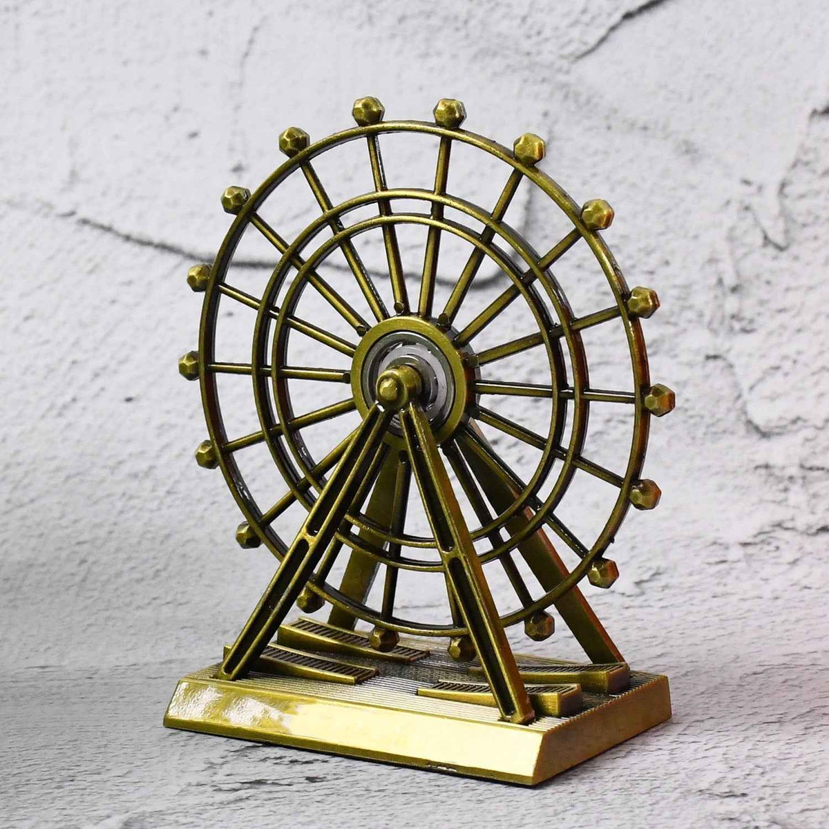 Metal Desktop Wheel Tower – Durable & Elegant Table Ornament