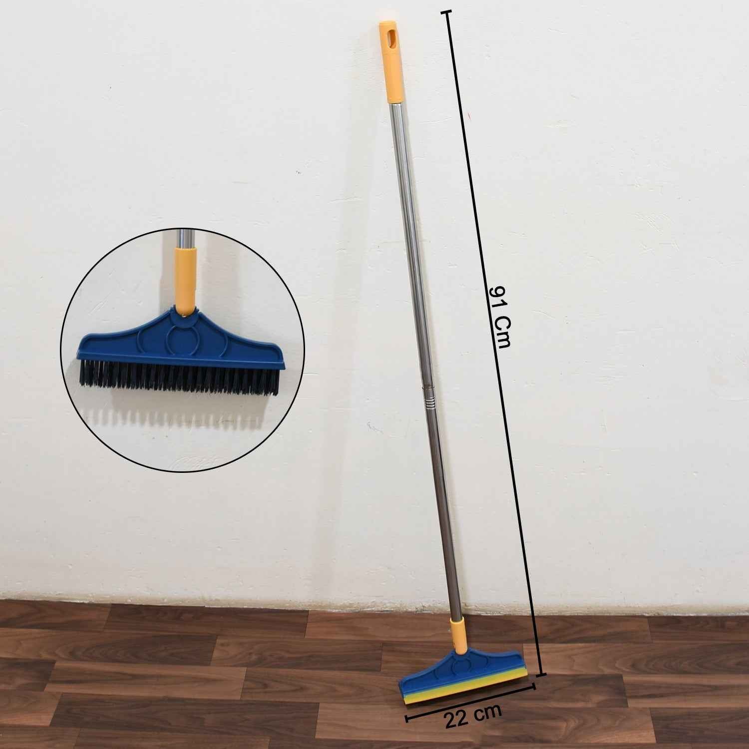 Floor Cleaning Brush – Long Handle 2-in-1 Wiper & Scrubber | Velvet Wipe