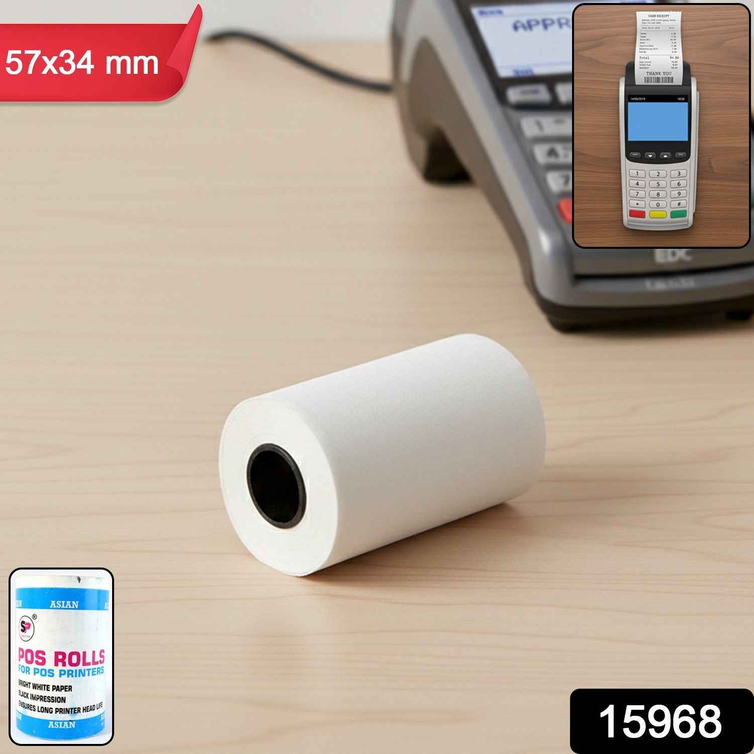 Thermal Label Roll – Self-Adhesive Direct Thermal Labels 57x34mm