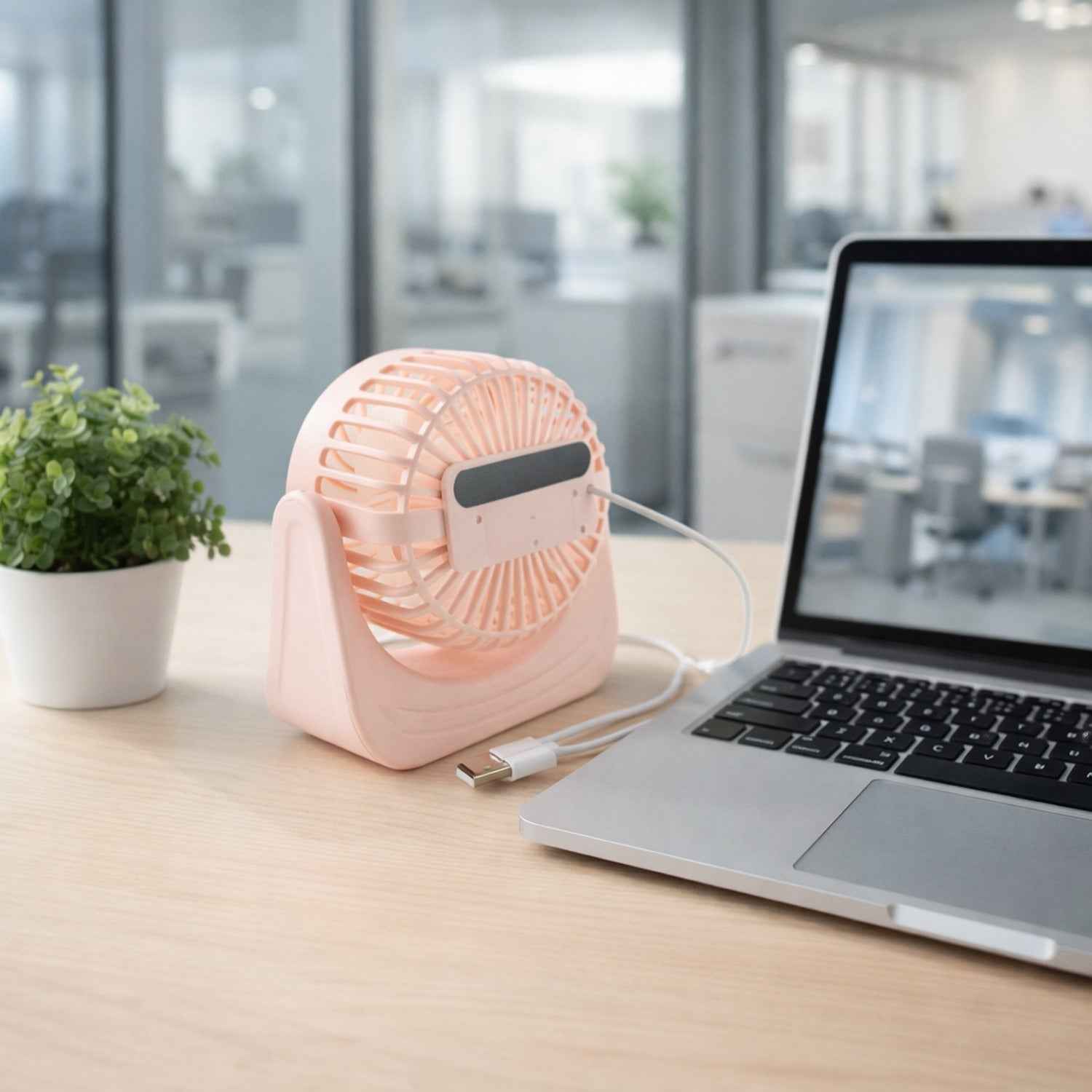 Silent Mini Desk Fan – Rechargeable, Adjustable Tilt & USB