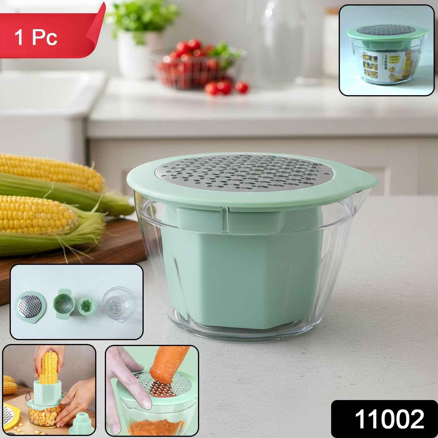 Manual Vegetable Grater – Multipurpose Shredder with Storage Bowl