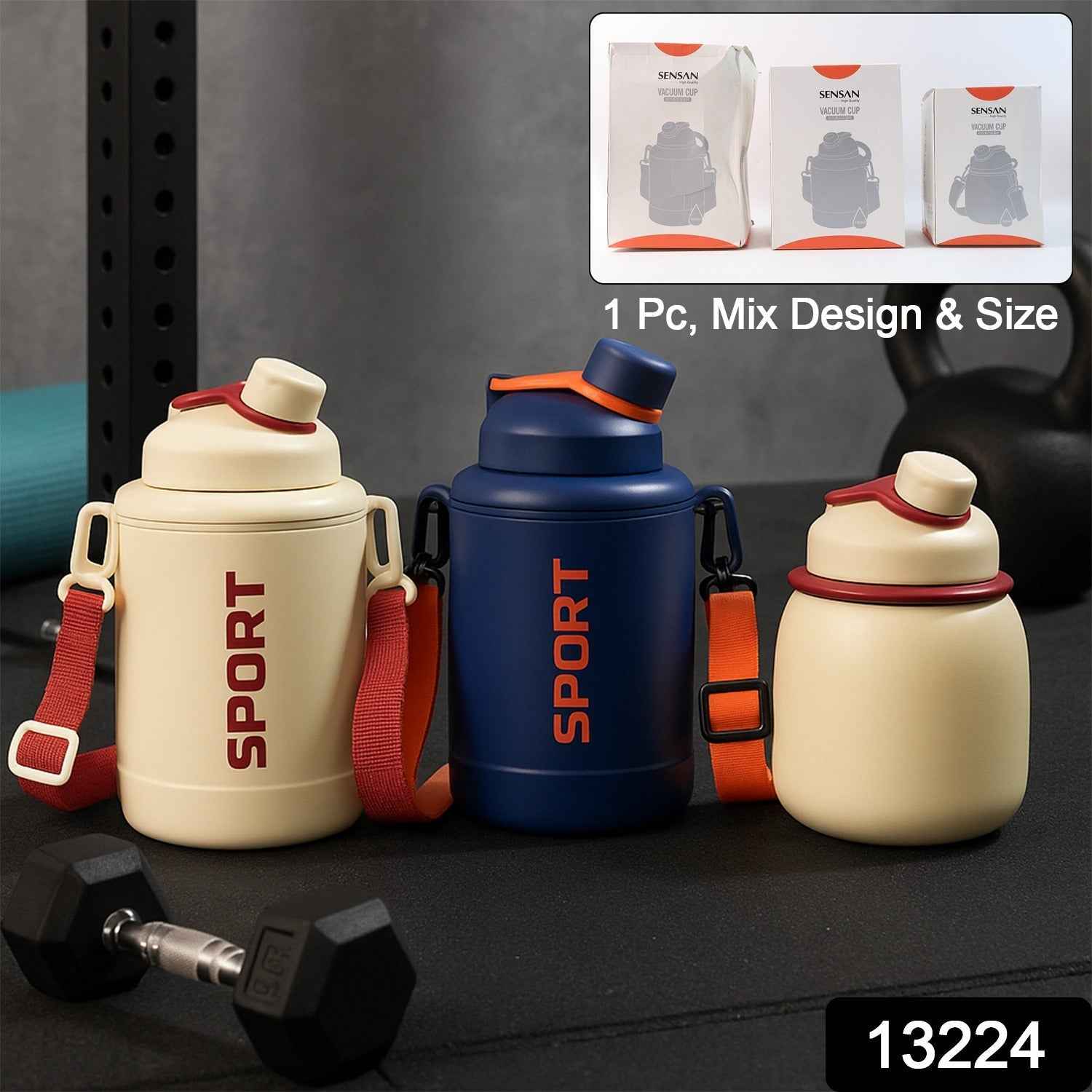 Sports Vacuum Bottle – Leak-Proof with Shoulder Strap