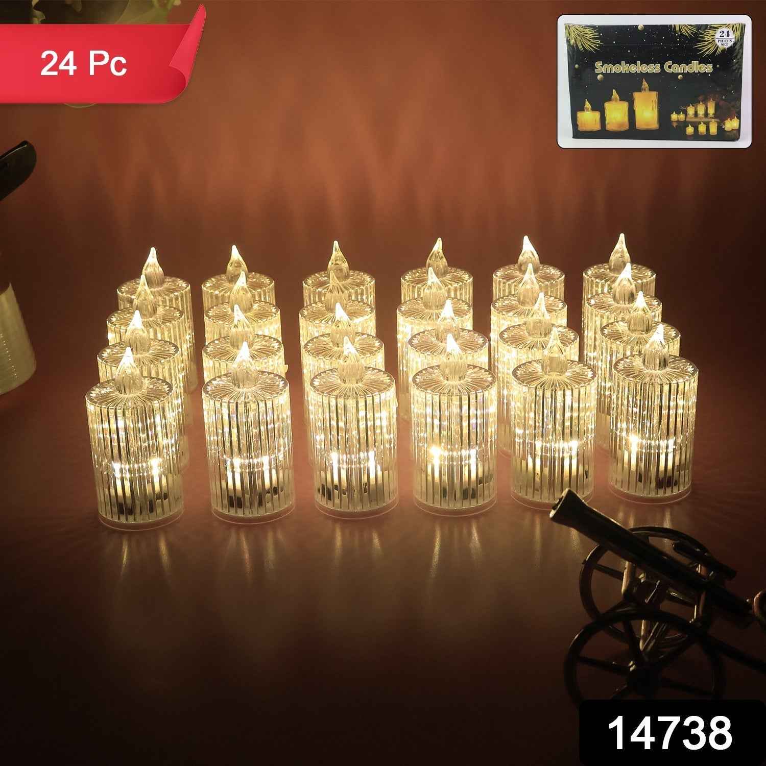 LED Flameless Decorative Candle Set – Smokeless Crystal Design