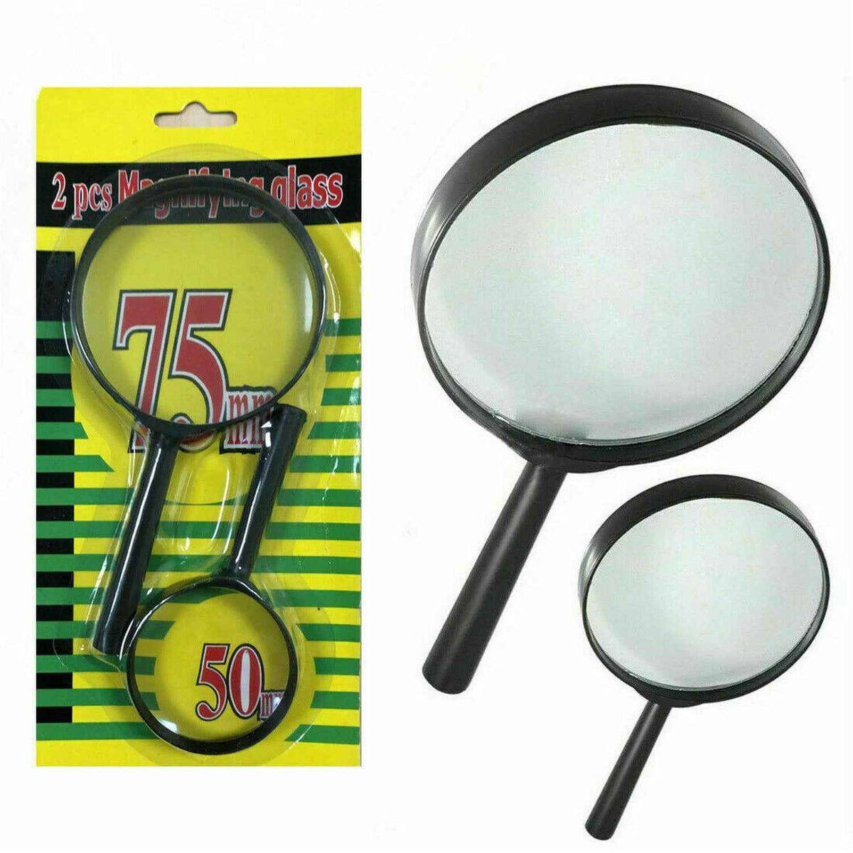Magnifying Glass for Reading – Dual-Sided Magnifier 75mm & 50mm | Worko