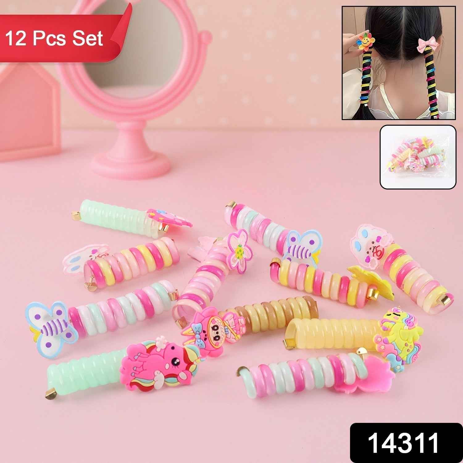 Spiral Hair Braiding Clips for Kids – Colorful Cartoon Designs