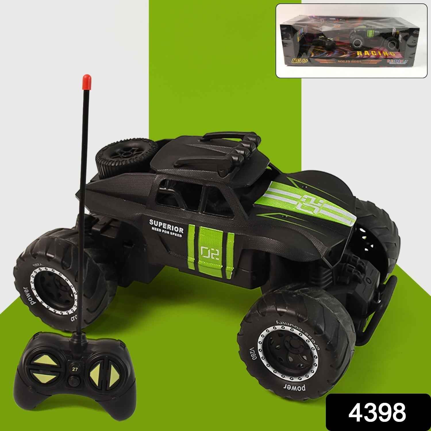 Remote Control Monster Truck Toy – Oversized Tires & Rugged Build