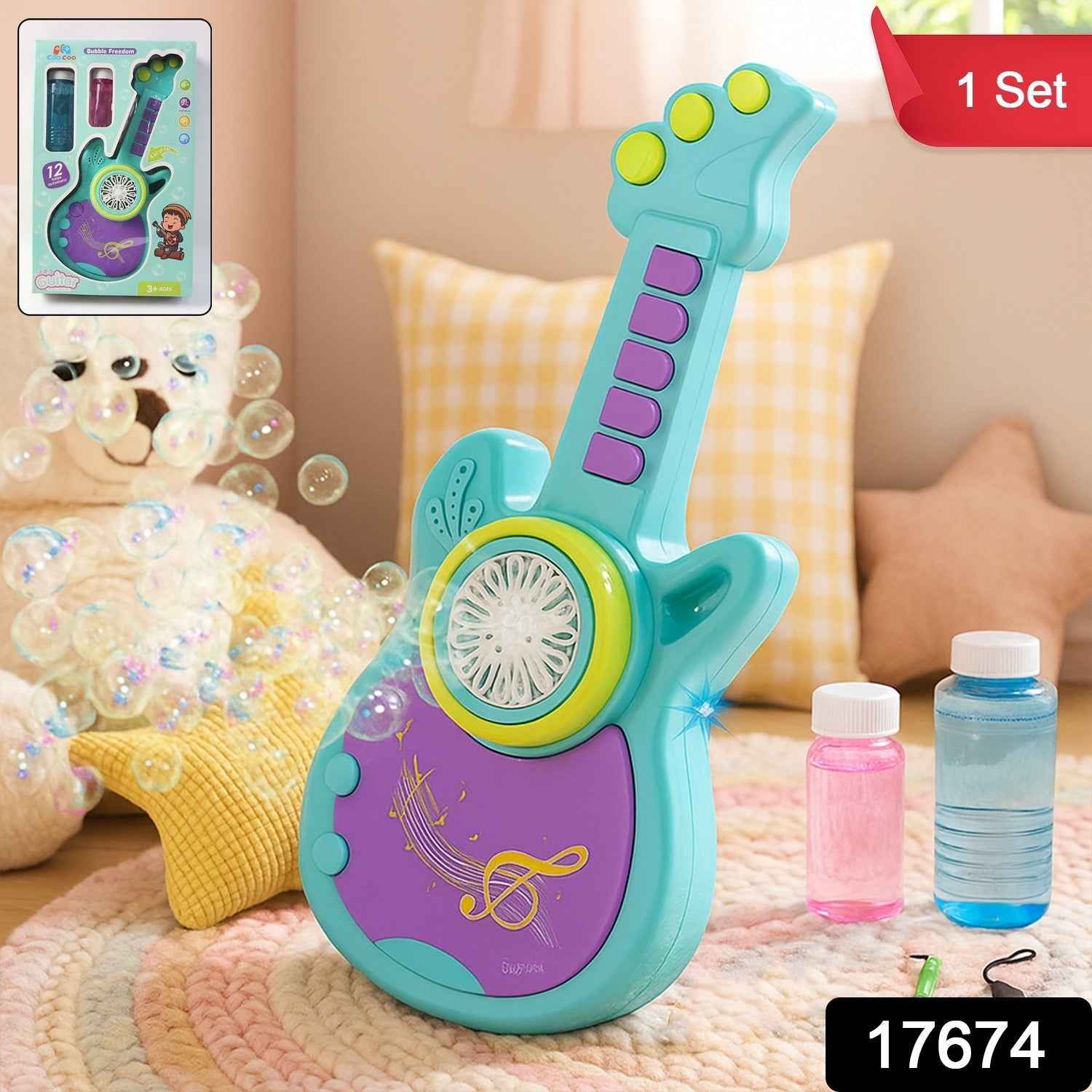 Electric Guitar Bubble Machine – Automatic Fun for Kids