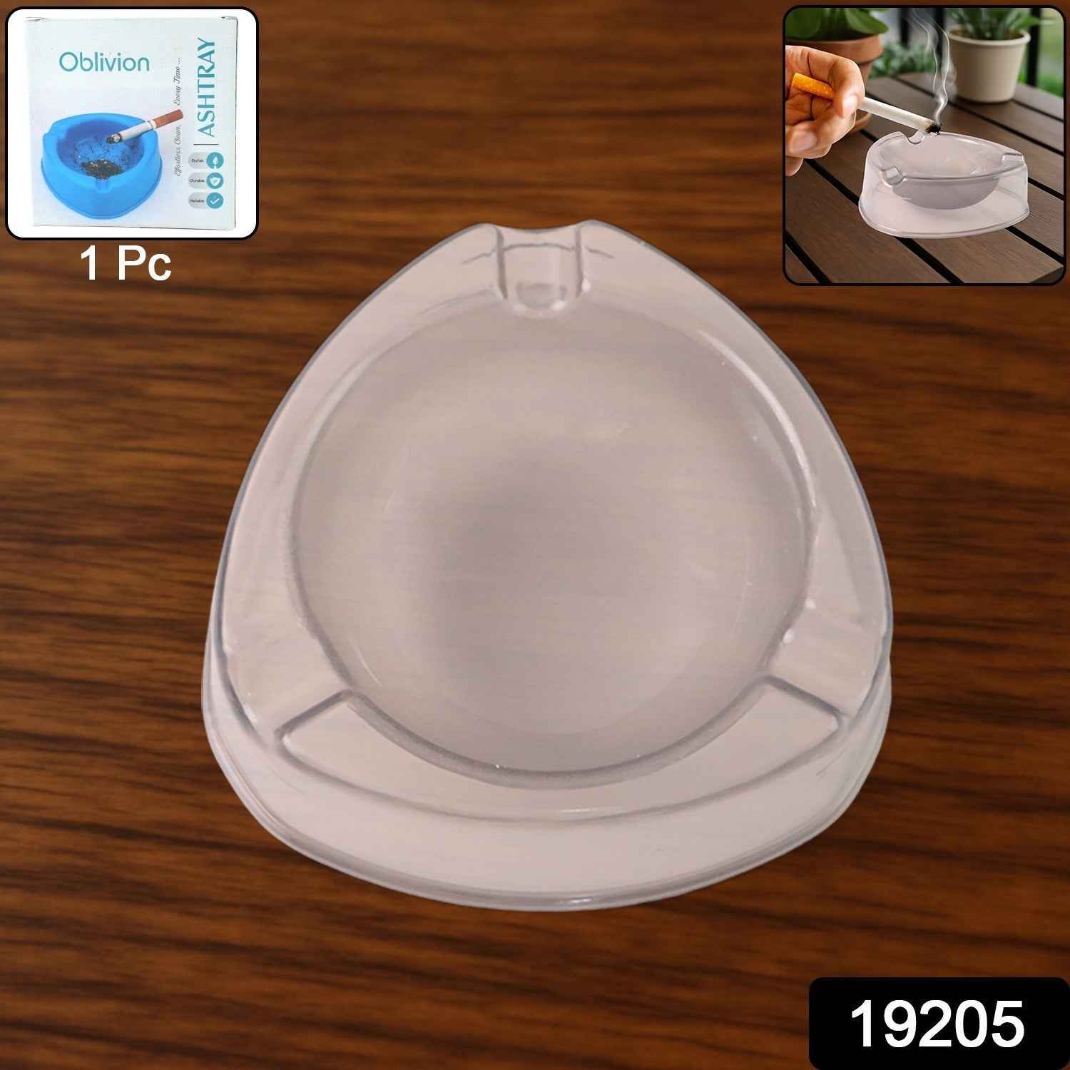 Transparent White Ashtray – Modern Triangular Cigarette Holder