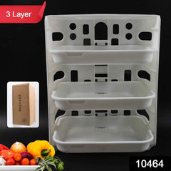 Wall-Mounted Food Organizer Rack – 3 Layer Plastic Kitchen Storage