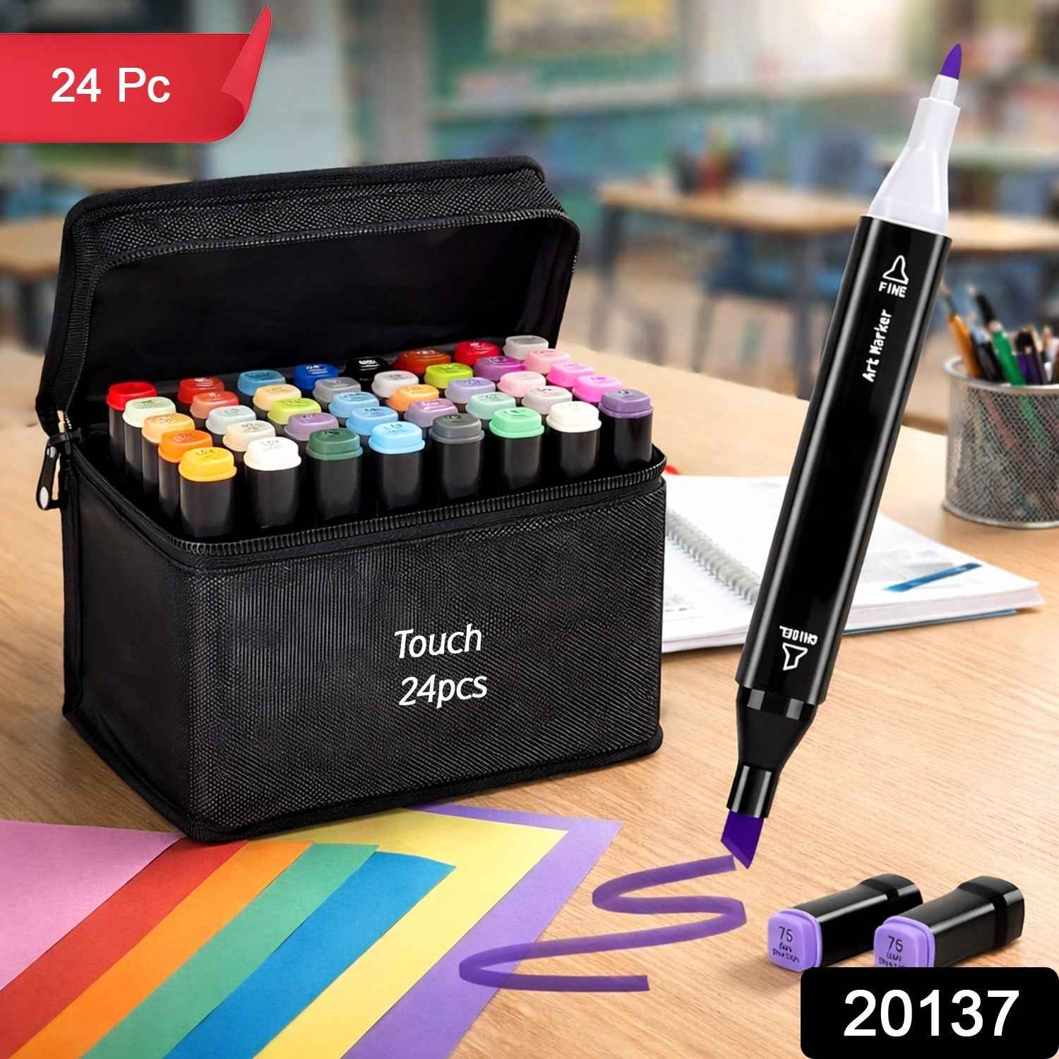 Sketch Marker Set – Vibrant dual-tip markers for artists