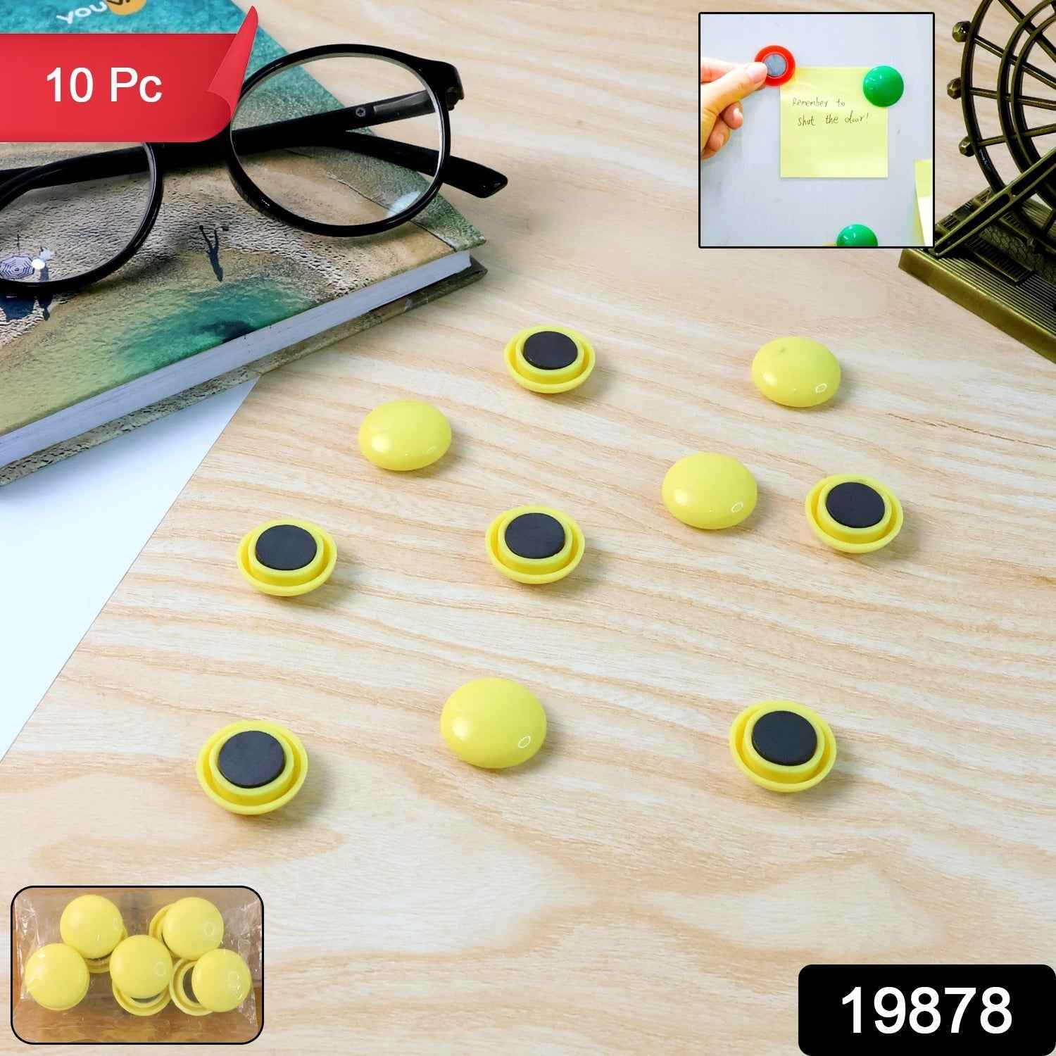 Fridge Magnets – Strong Round Push-Pin Style (10 Pc Set)