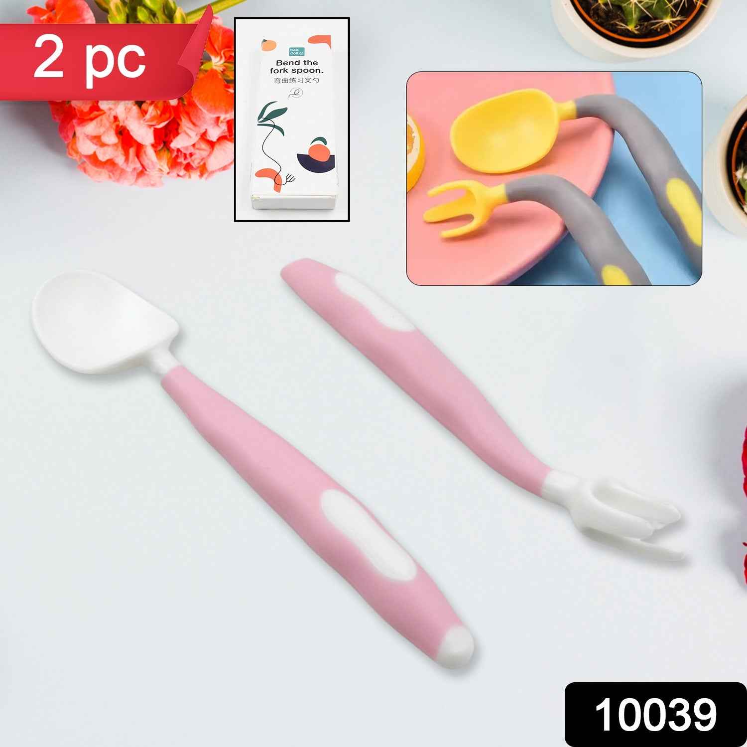 Kids Self-Feeding Utensils – Bendable Spoon & Fork Set | Quickslice