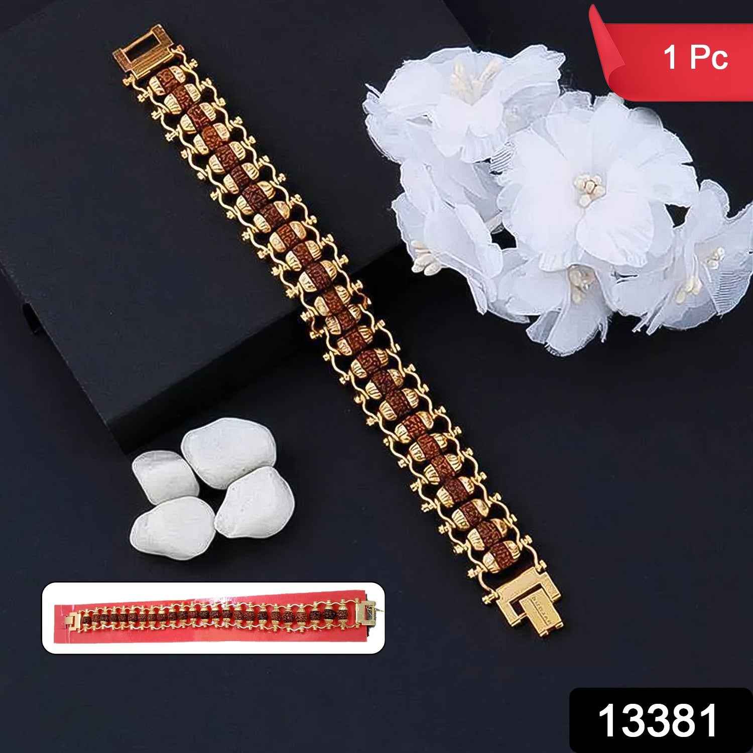 Rudraksha Bracelet – Golden Modern Design for Meditation | Bracelet Bar