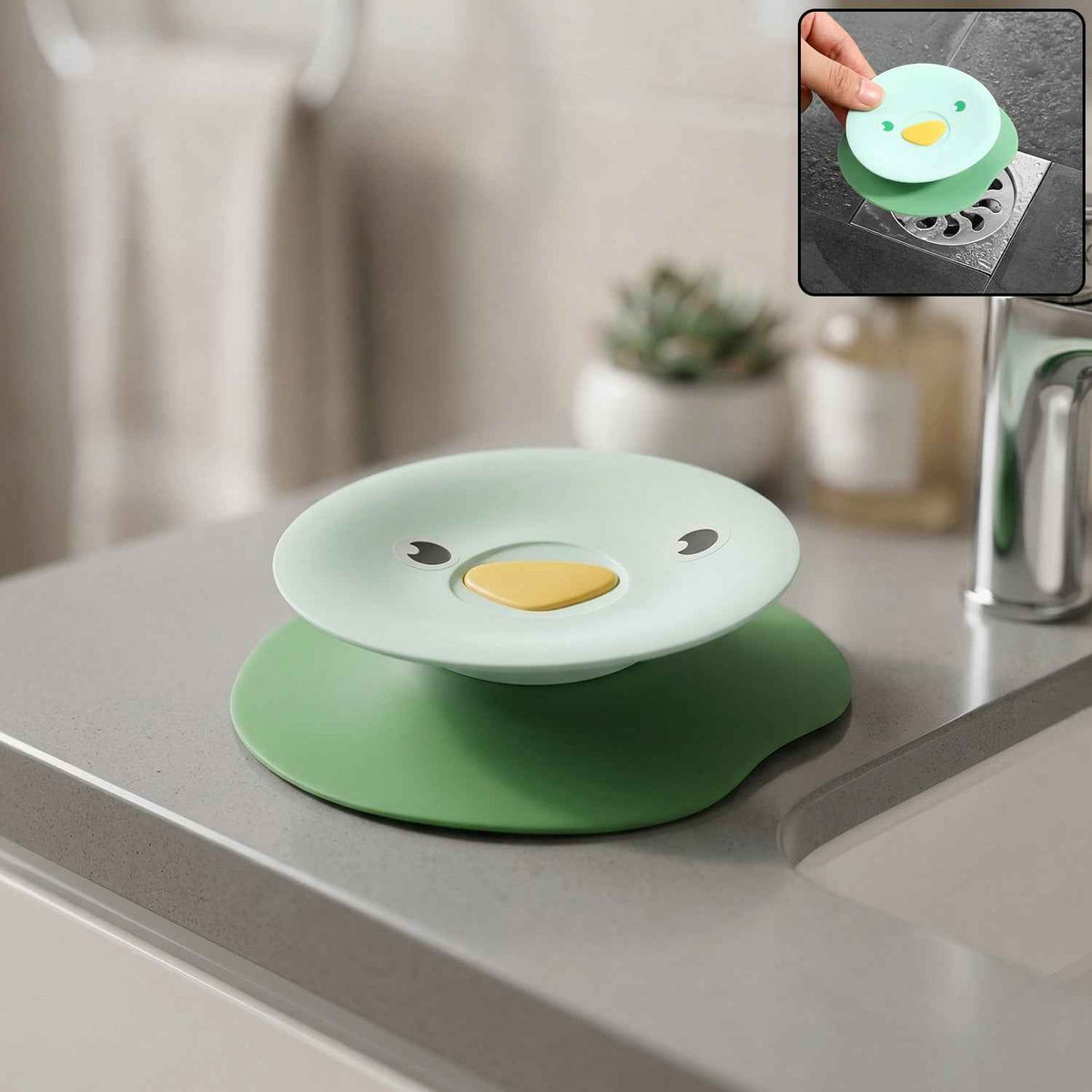 Kitchen Silicone Sink Drain Cover – Cute Duck Design & Anti Clog