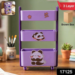 Mini Storage Trolley Ð 3-Tier Desk Organizer with Wheels for Kids and Office