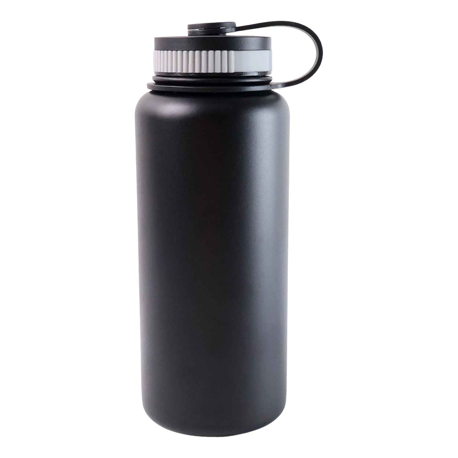 Black Vacuum-Insulated Stainless Steel Water Bottle – 1000ml Durable & Leakproof