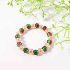 Multicolor Bead Stretch Bracelet – Stylish Glossy Elastic Wristband
