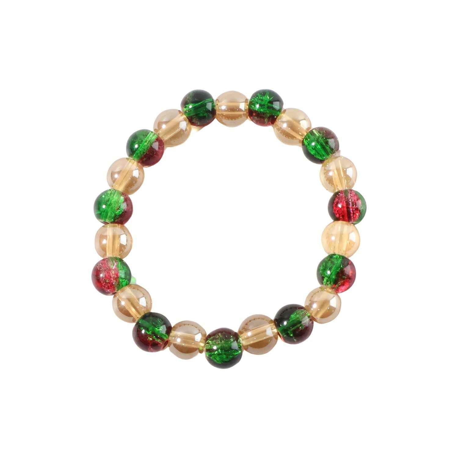 Multicolor Bead Stretch Bracelet – Stylish Glossy Elastic Wristband
