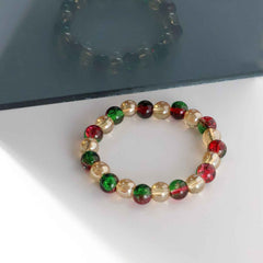Multicolor Bead Stretch Bracelet – Stylish Glossy Elastic Wristband