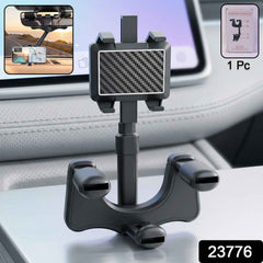 360 Degree Car Rear View Mirror Mobile Phone Holder – Adjustable & Secure Fit