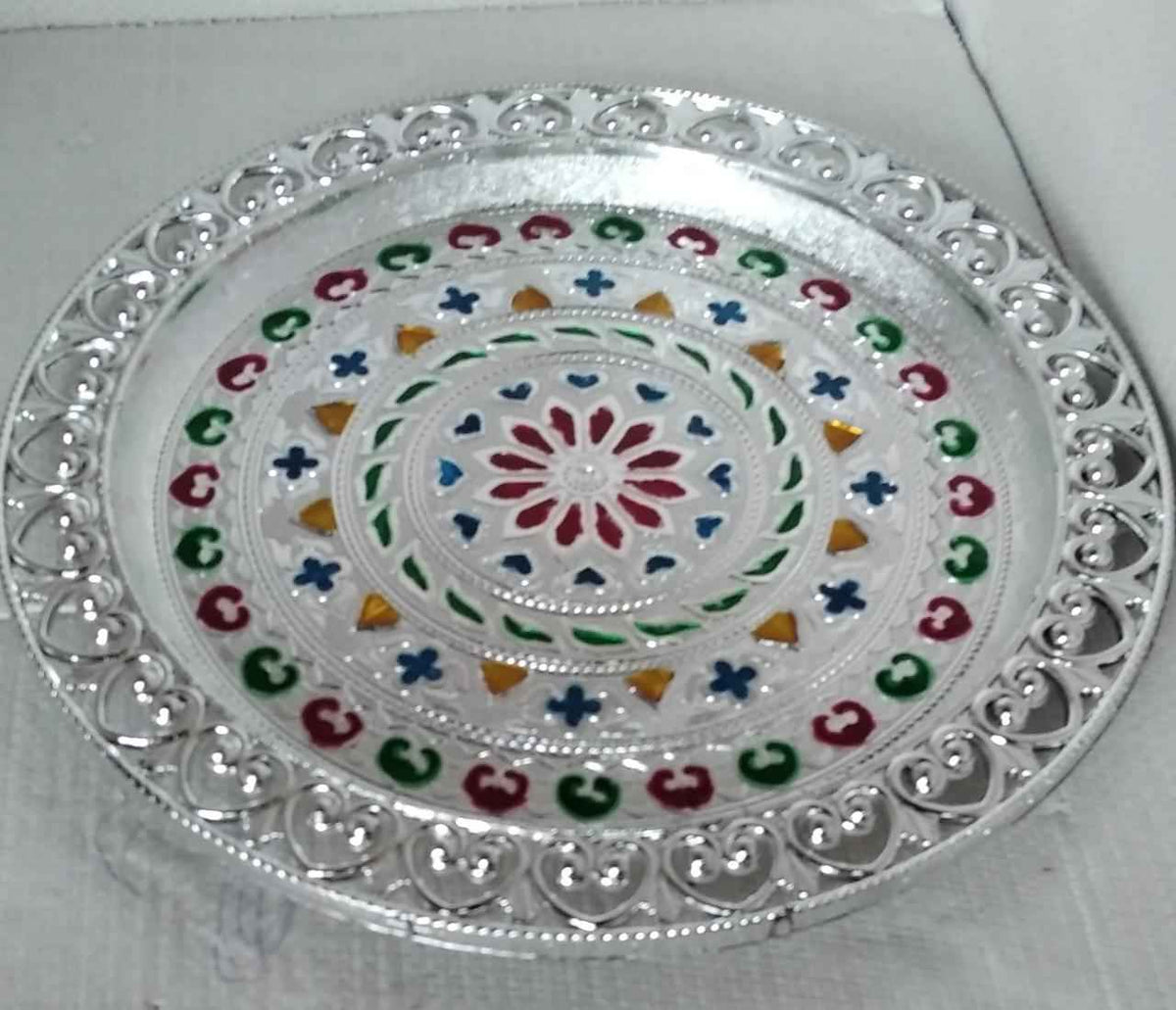 Silver Plated Pooja Thali – Festive & Worship Decor | Indo Glow