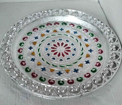 Silver Plated Pooja Thali – Festive & Worship Decor | Indo Glow
