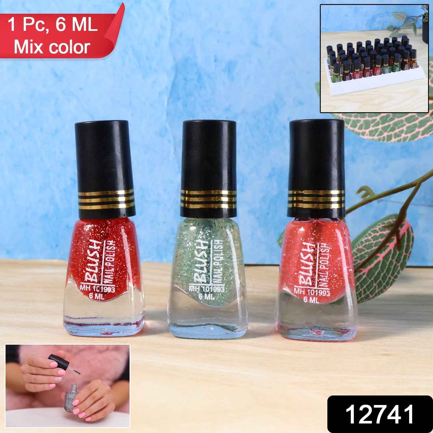 Mini Nail Polish – Glitter Finish Quick-Dry 6 ML