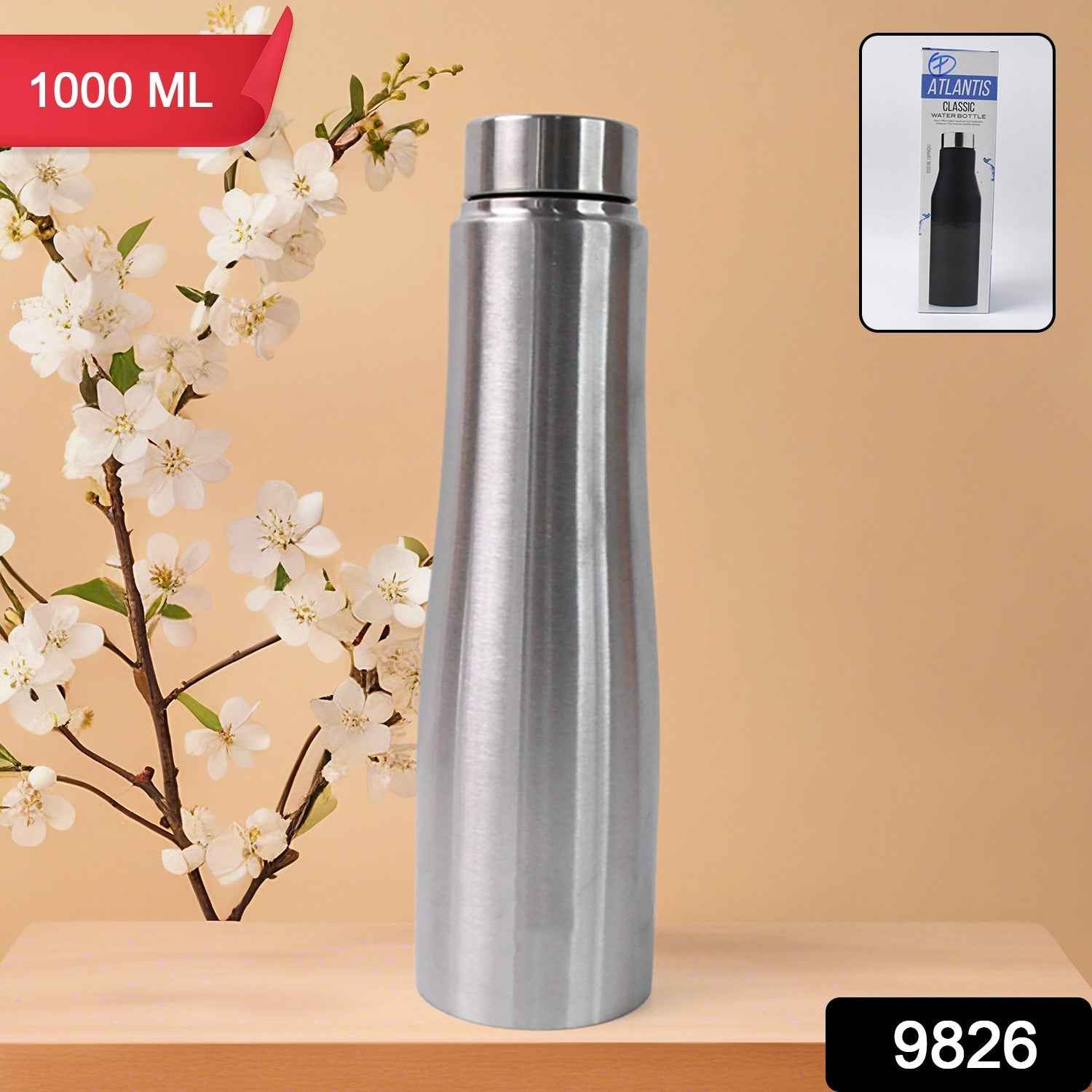 Stainless Steel Water Bottle 1000 ML – Vacuum Insulated for Temperature Control