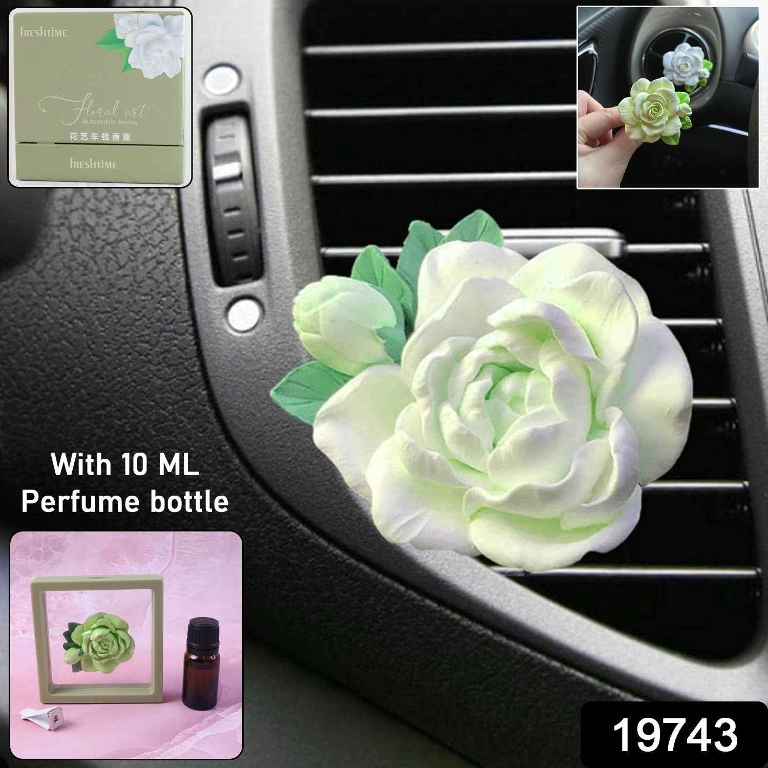 Rose Flower Car Air Freshener Clip – Stylish Floral Scent