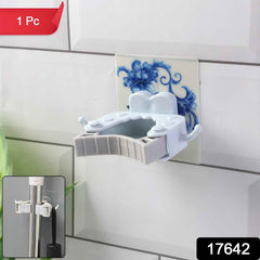 Mop & Broom Holder Clip – Strong Adhesive & Side Hook