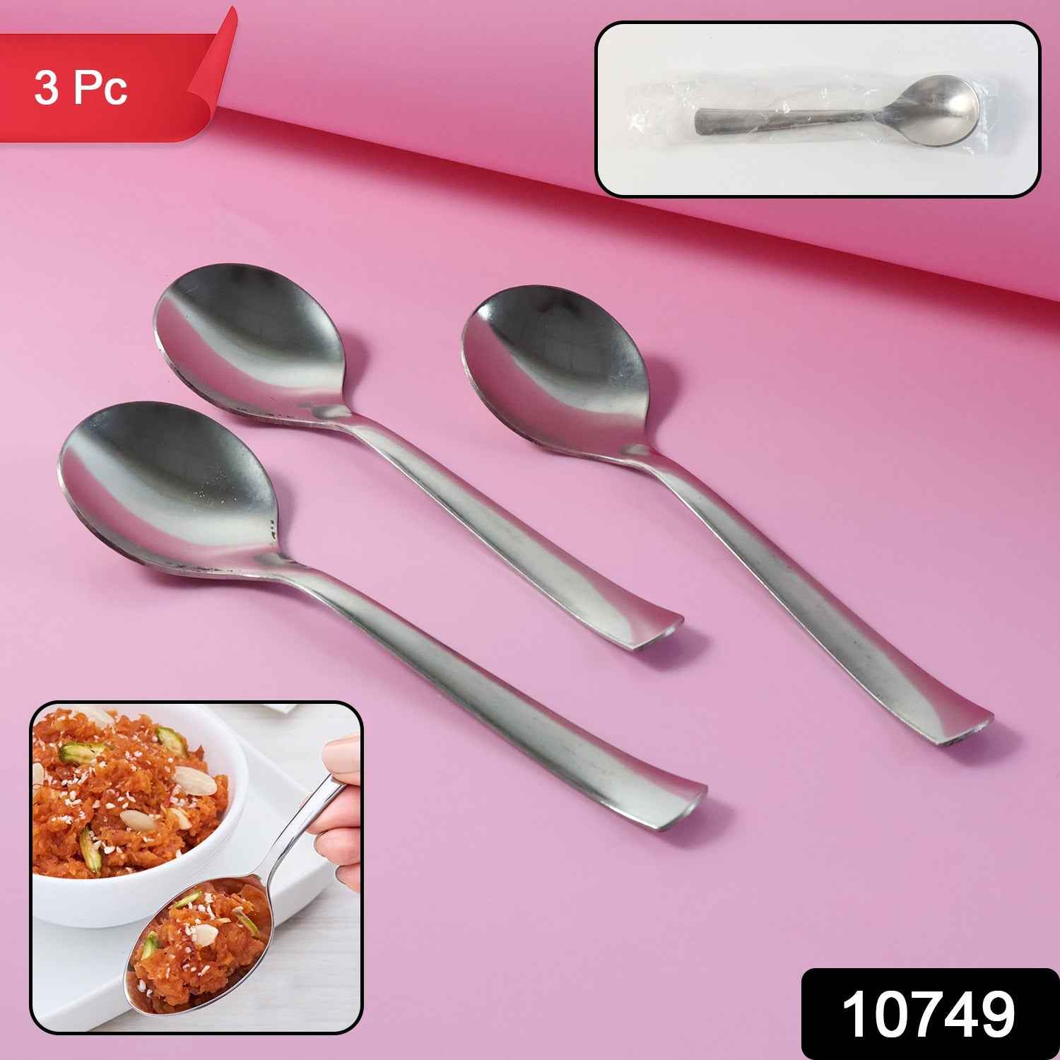 Dining Spoons Set of 3 – Rust-Resistant & Easy to Clean
