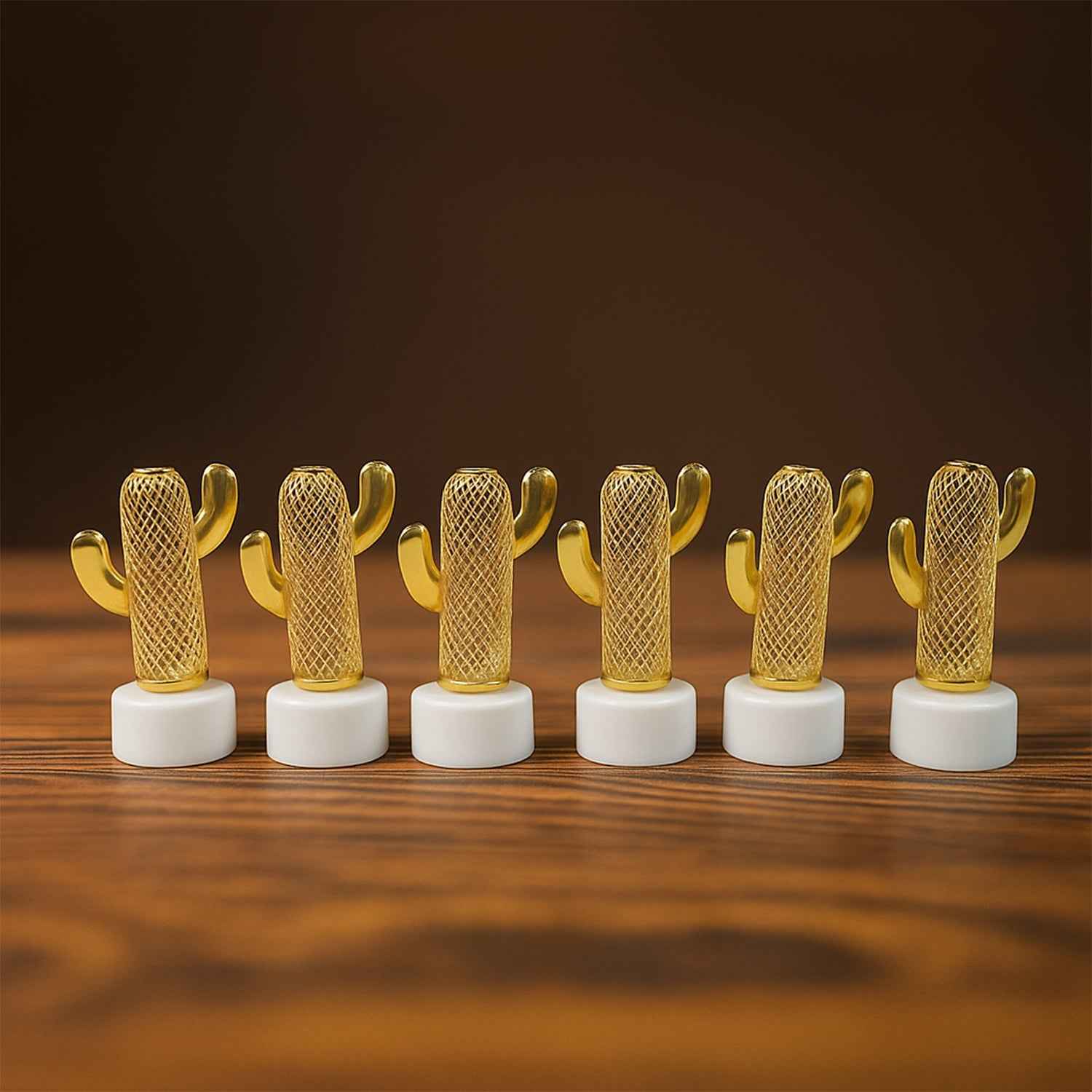 Cactus Shaped Flameless LED Candles – Set of 12 Safe Décor Lights