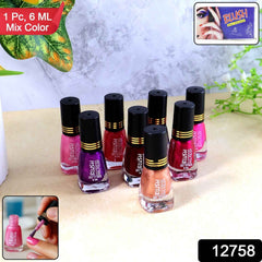Dark Mini Nail Polish – Glitter Finish Quick-Dry 6 ML