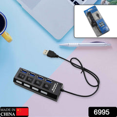 4 Port USB Hub – High-Speed 2.0 Splitter with Switches | Compshop