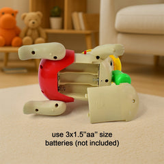 Video showing crawling baby toy in action with music and flashing lights