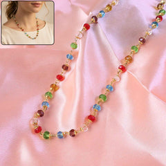 Multicolour Crystal Beaded Necklace – Elegant Lightweight Jewelry
