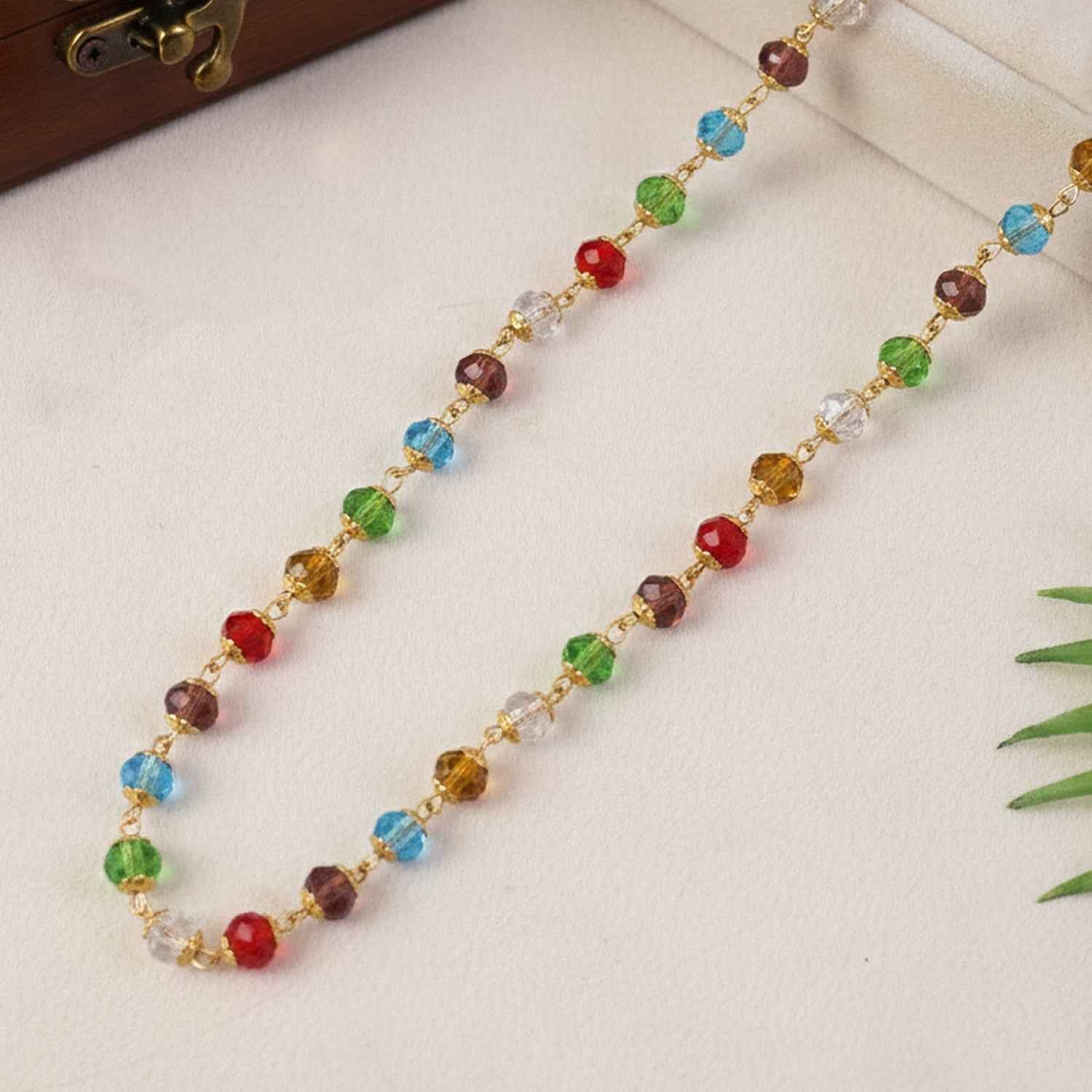 Multicolour Crystal Beaded Necklace – Elegant Lightweight Jewelry