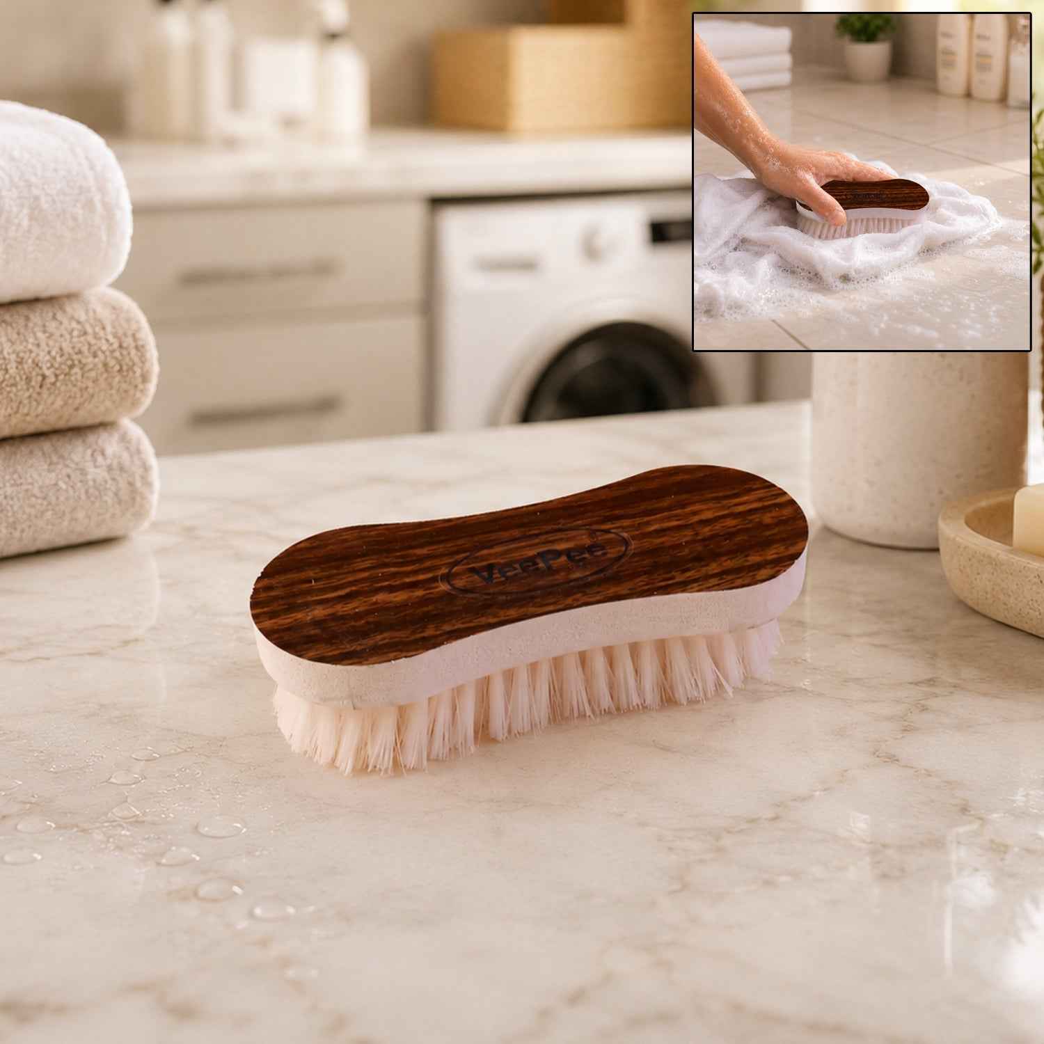 Ergonomic Laundry Brush Ð Heavy-Duty Nylon Bristles & Stylish Design