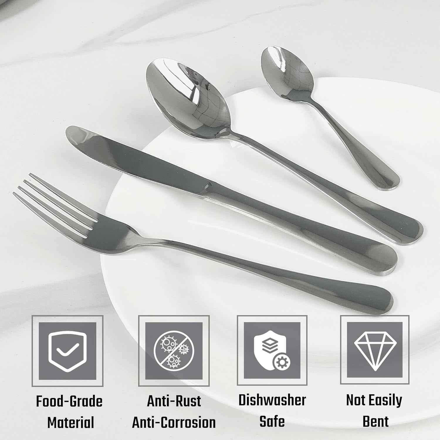 Stainless Steel Cutlery Set – 24 Pc Polished Dinnerware