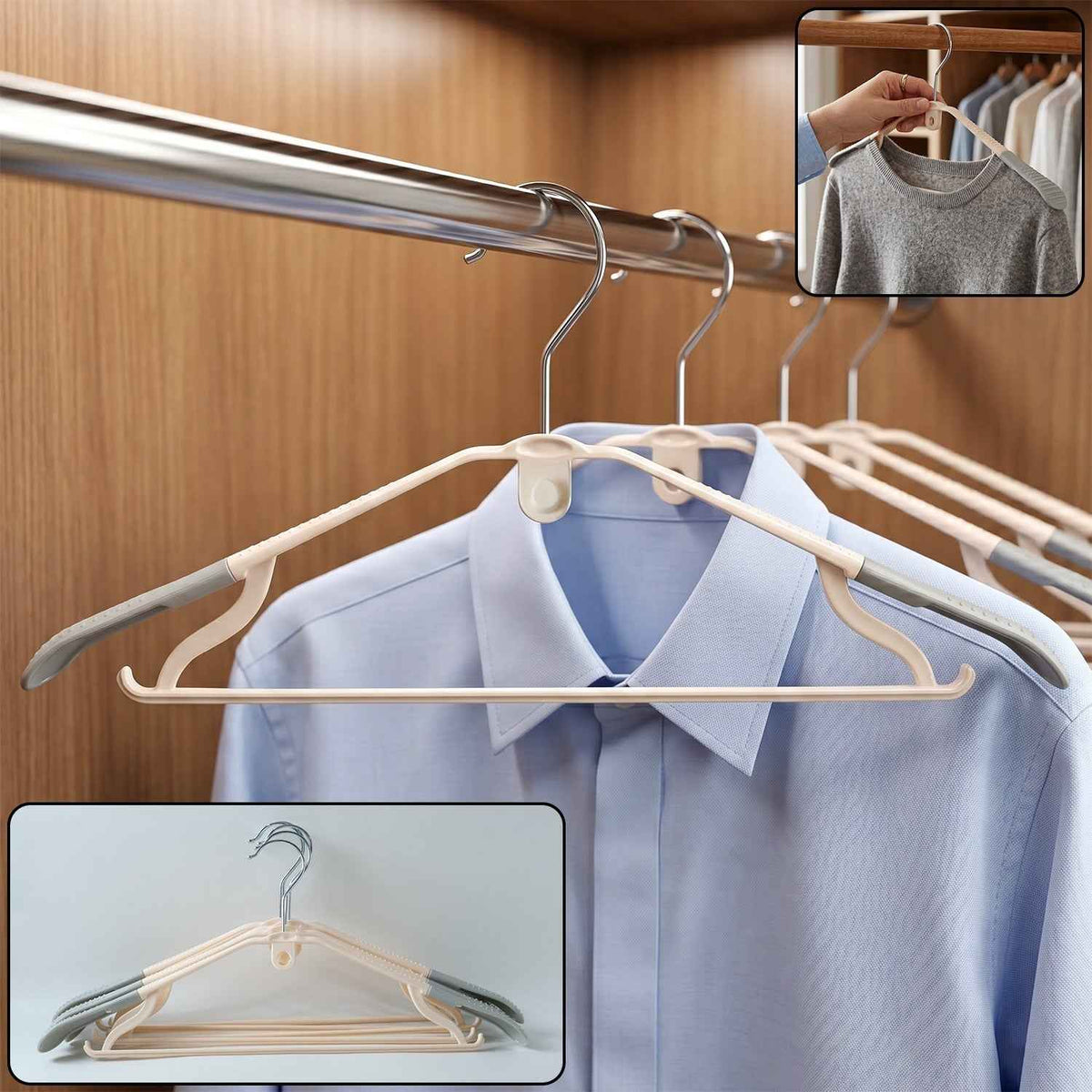 Plastic Clothes Hangers Set Ð Space-Saving & Non-Slip Design