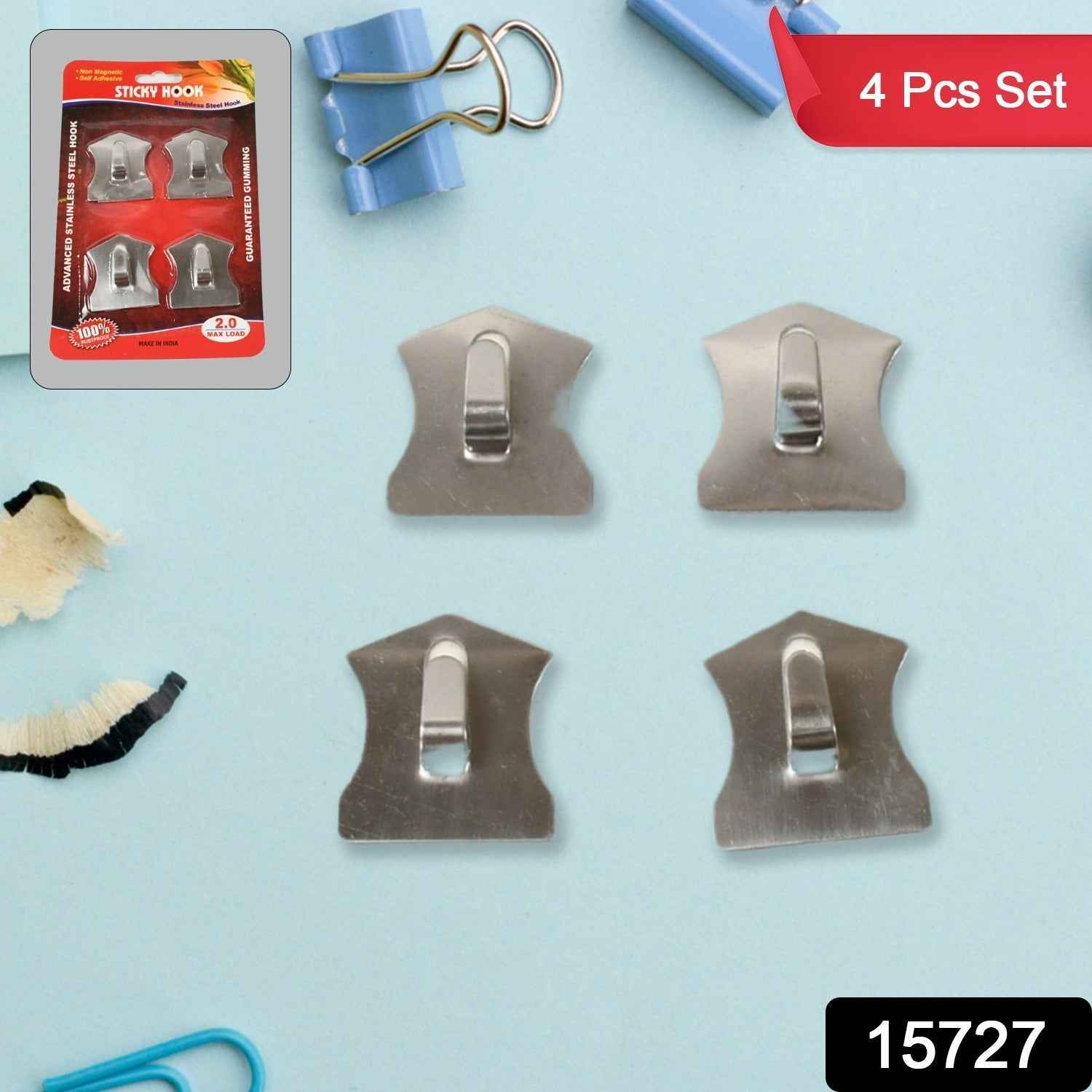 Self-Adhesive Hooks – Heavy Duty Stainless Steel | GlimmerHome