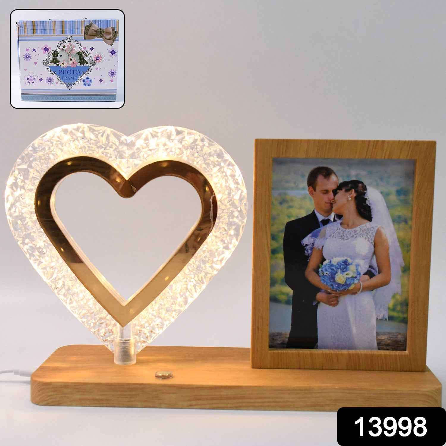 Heart Shape LED Photo Frame Lamp – Romantic Wedding Gift