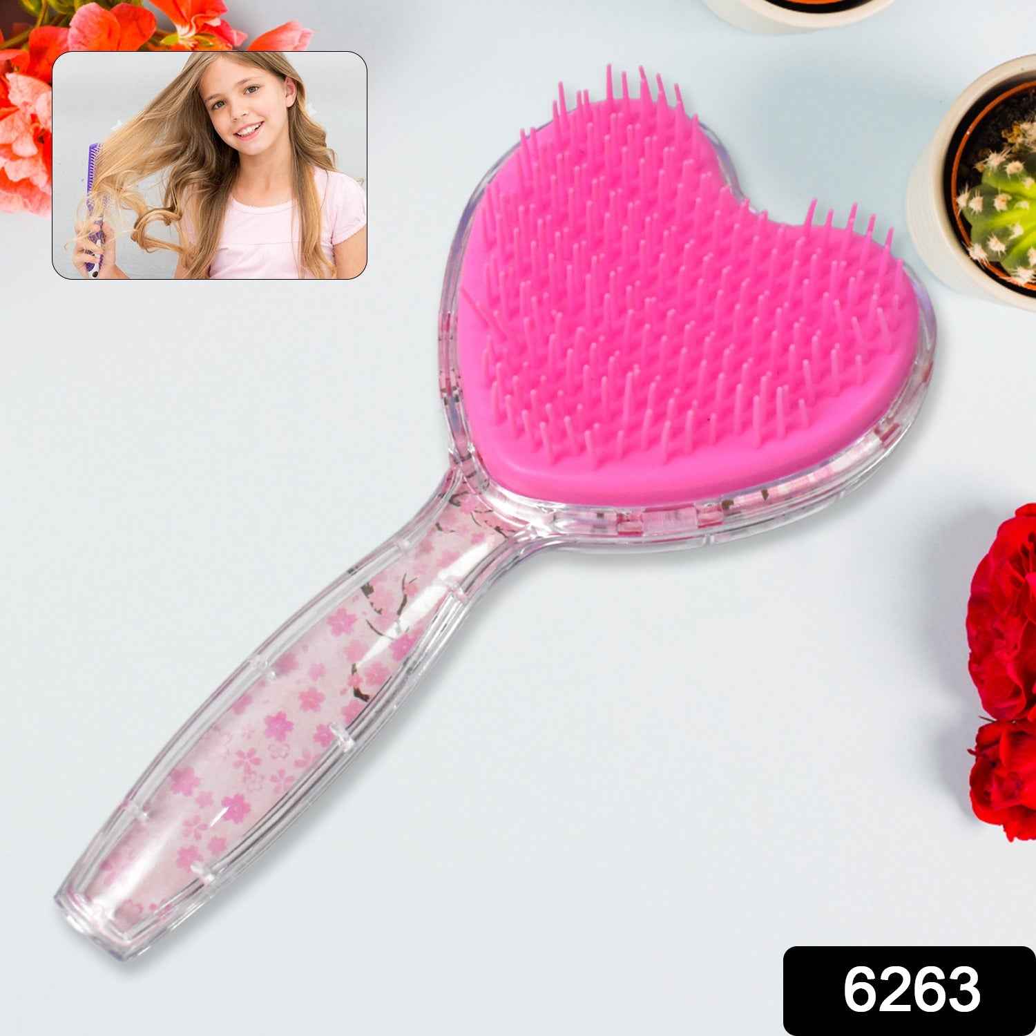 Heart Hair Brush – Gentle Detangling & Scalp Massage | Calm & Curl