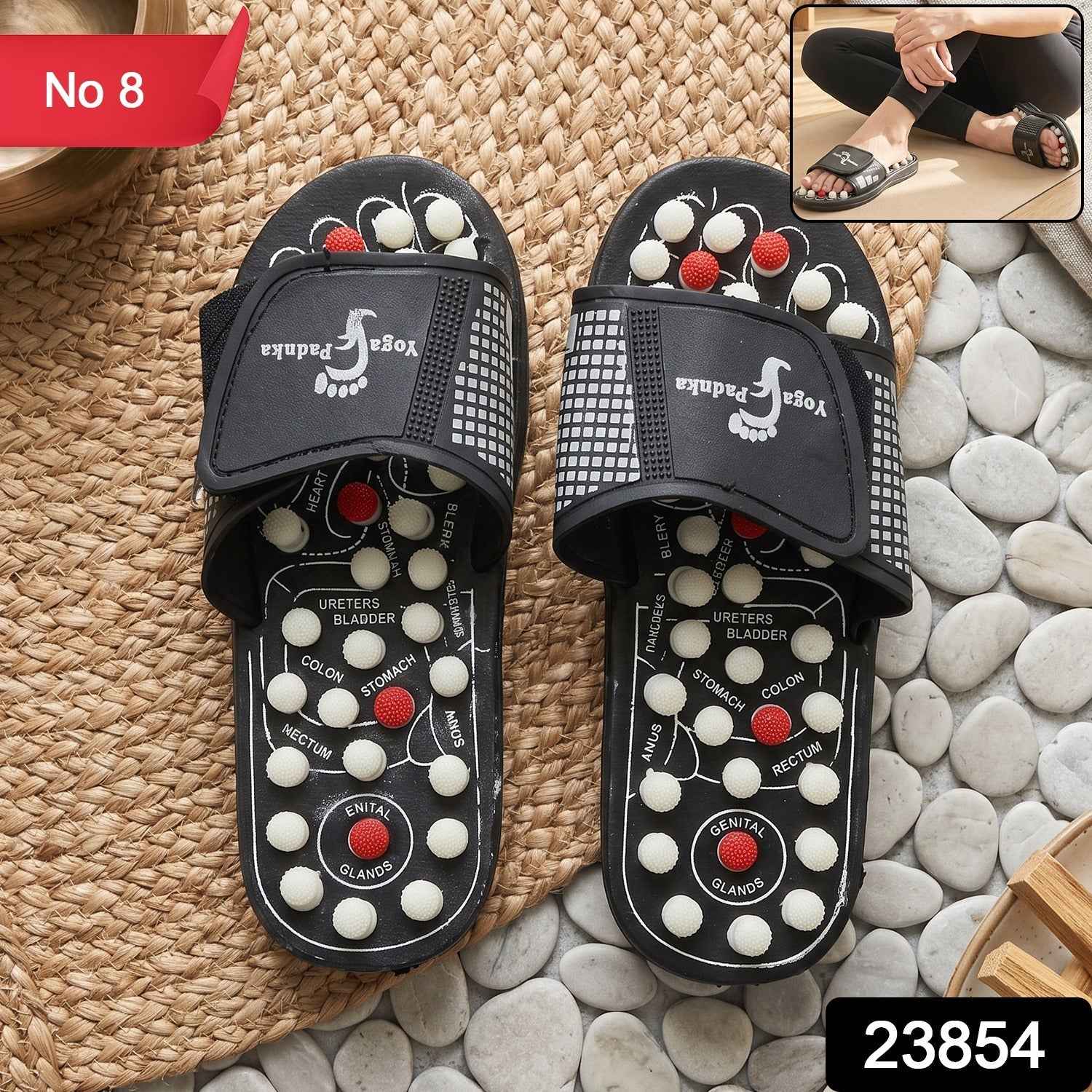 Acupressure Foot Massage Slippers Reflexology Massager Sandal Size...