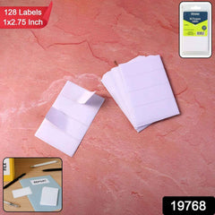 All Purpose Adhesive White Labels – 128 Durable Writable Stickers