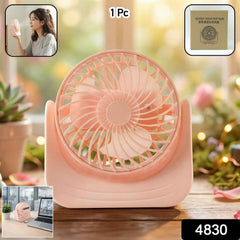 Silent Mini Desk Fan – Rechargeable, Adjustable Tilt & USB
