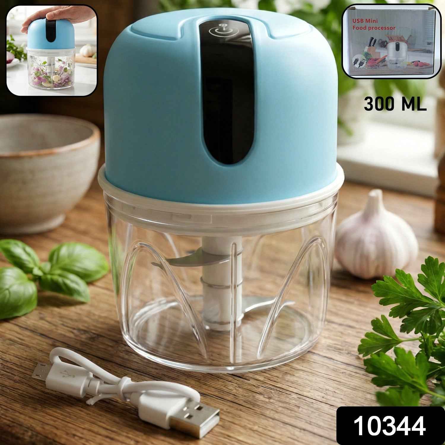 Mini Electric Garlic Chopper – USB Rechargeable 300ml | Indo Glow