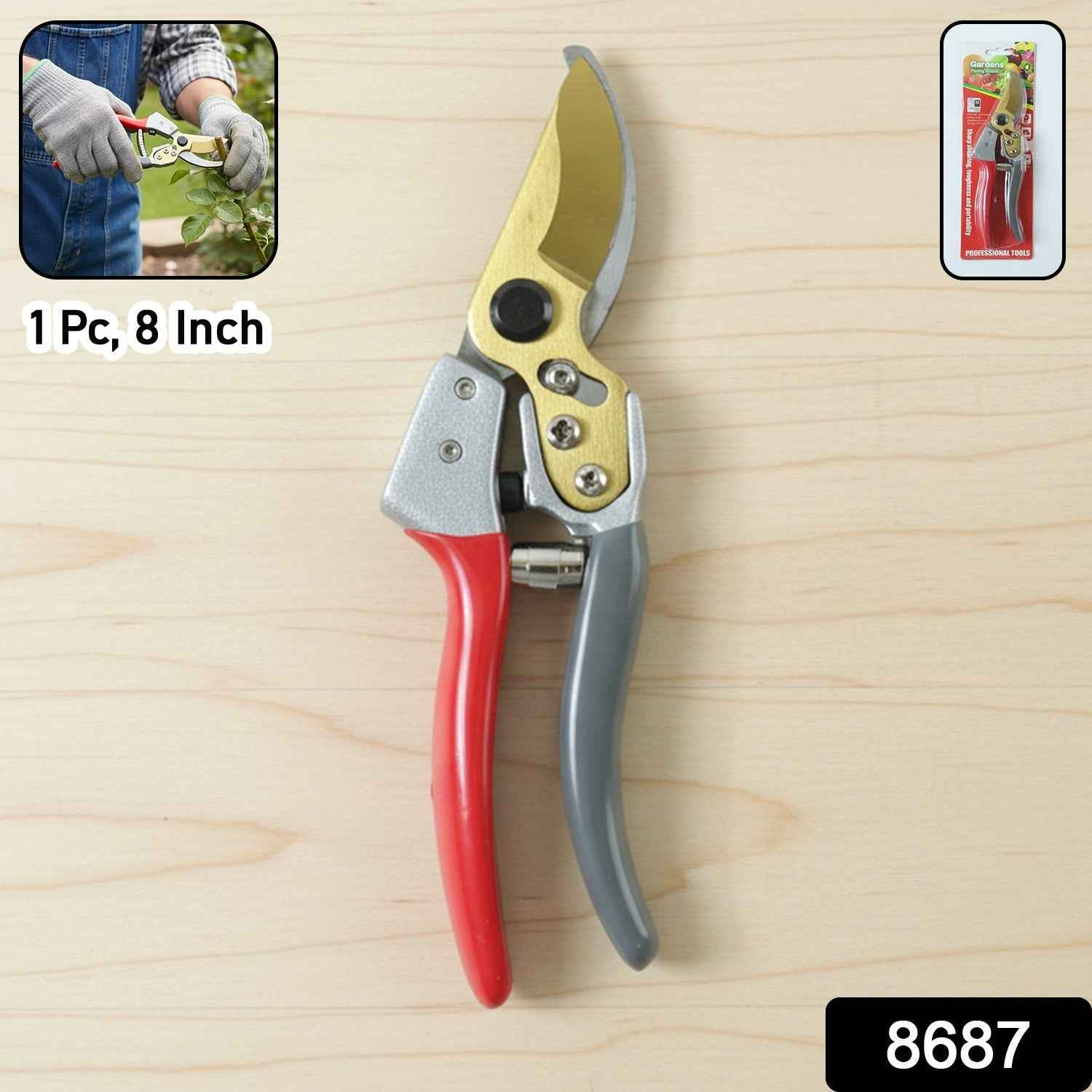 Garden Pruners – Heavy Duty 8-inch Scissor for Precise Cutting